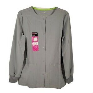 Scrubstar Active Warm-up Jacket Women's Nurse Scrub Light Gray NEW